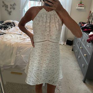 J.O.A. crochet halter neck dress
